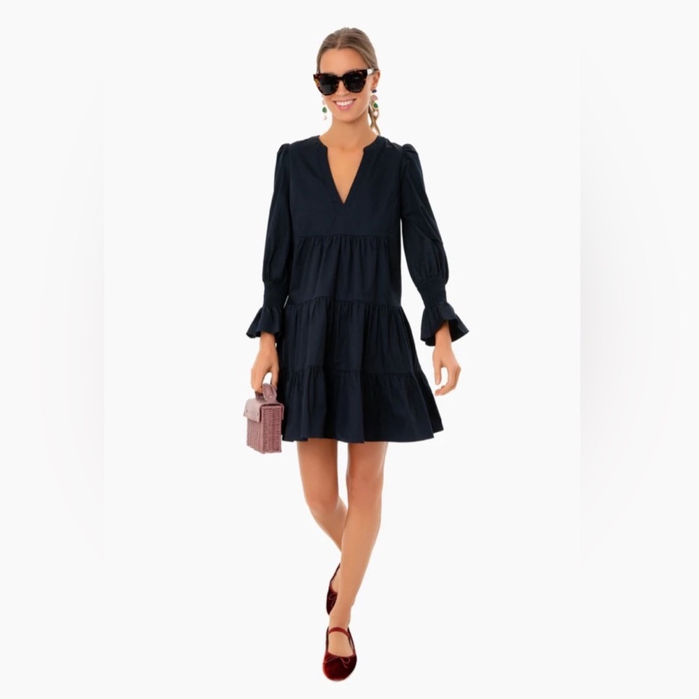 Pomander Place by Tuckernuck Navy Cotton Poplin Kenzo Dress-Size Medium